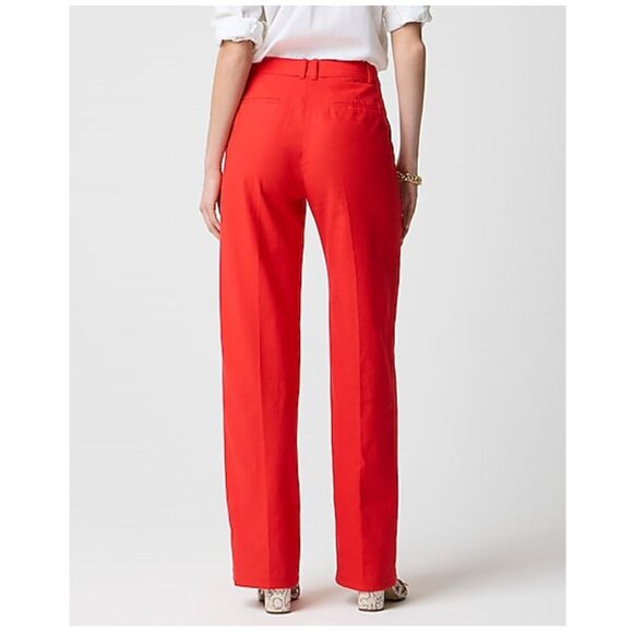 J. Crew Linen Blend Remy High Rise Wide Leg Pants Red Size 10/M - Picture 2 of 9